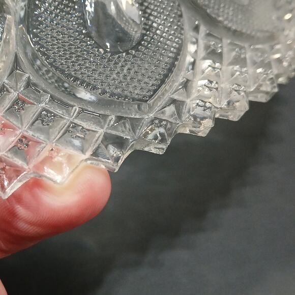 Westmoreland Glass Buckle with English Hobnail 7" Vtg Shallow Bowl *A Few Chips* - Picture 7 of 11